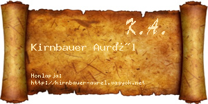 Kirnbauer Aurél névjegykártya